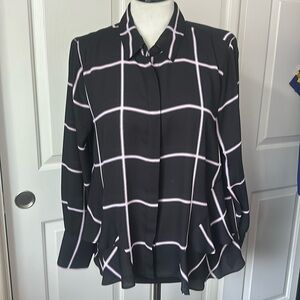 INC blouse black and pale pink